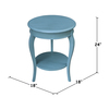International Concepts Round Cambria  End Table, 18 in W X 18 in L X 24 in H, Wood, Antique Rubbed Ocean Blue OT32-18R-18